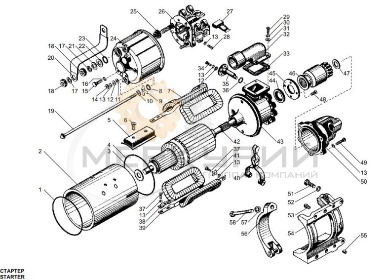 Стартер двигателя ЯМЗ-240 и комплектующие