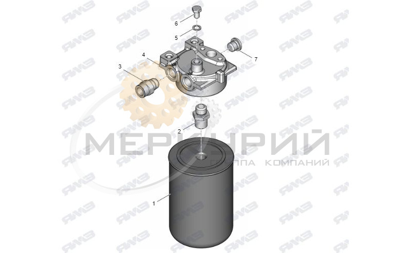 Фильтр тонкой очистки топлива ЯМЗ-53443-20, ЯМЗ-53443-40, ЯМЗ-53445-20 (без подогревателя)